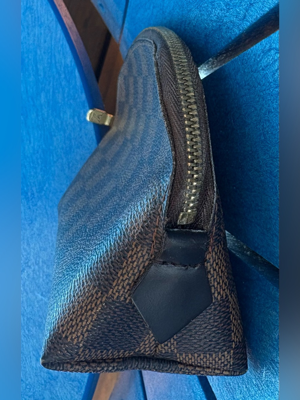 LV Damier Ebene Canvas Pouch with Gold - Picture 3 of 14